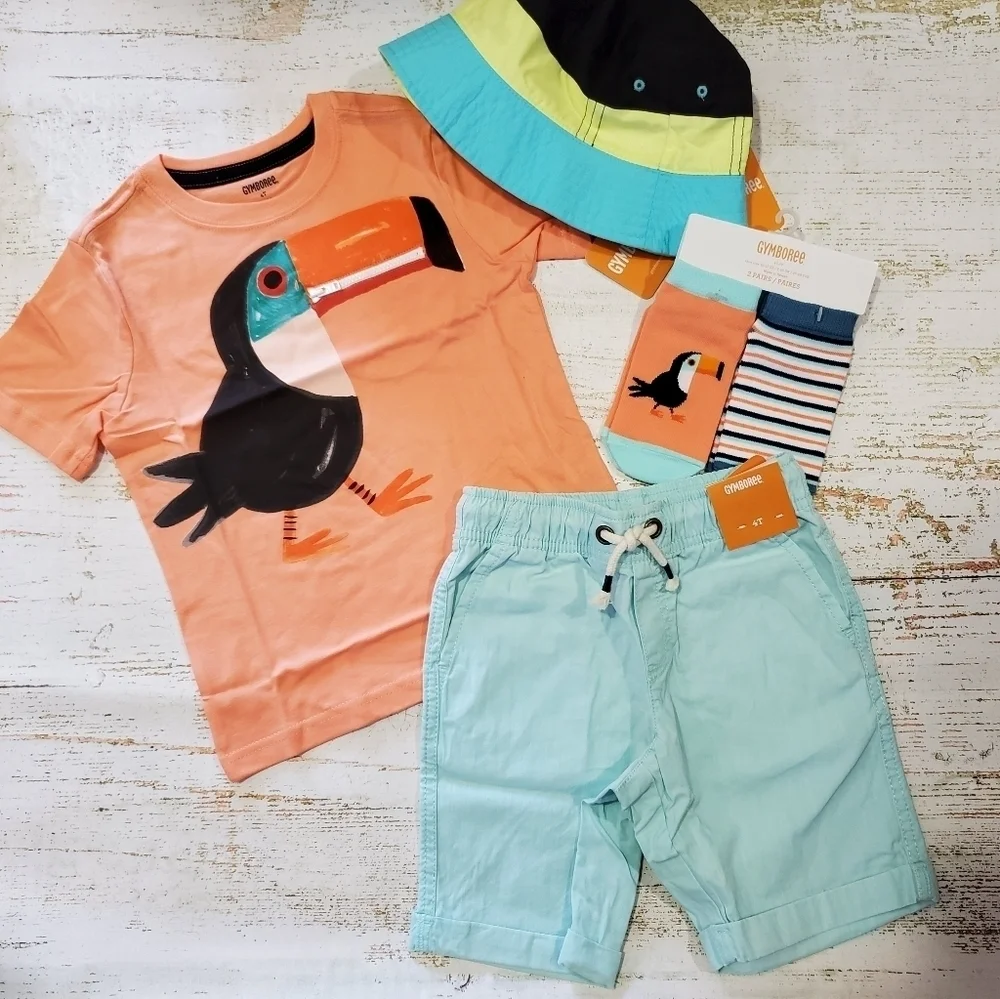 4T NWT Toucan Set True Blue Summer Collection Gymboree